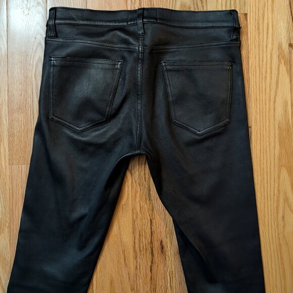 CURRENT ELLIOTT THE SIDE SLIT CROPPED LEATHER LEGGING, SZ 28 Black Retail $998 - Picture 8 of 9